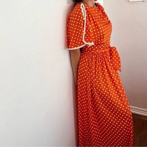 Vintage Handmade Polka Dot Maxi Dress